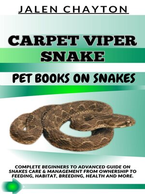 cover image of CARPET VIPER SNAKE  PET BOOKS ON SNAKES
